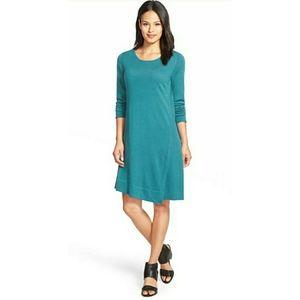 Eileen Fisher Merino Wool Jewel Neck Dress Size M